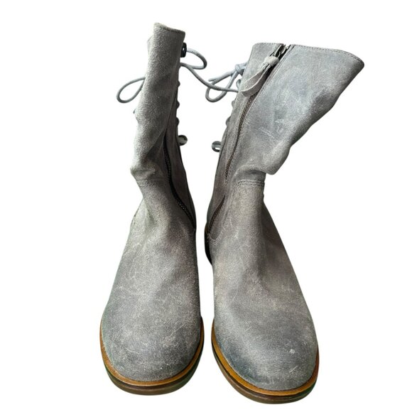 Söfft Gray Suede Mid-Calf Boots | Size 6 | New Ruched Western Style - Picture 1 of 8